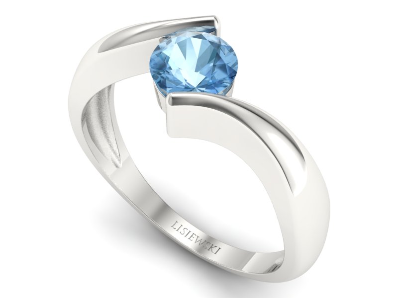 Złoty pierścionek z topazem w eleganckiej oprawie - p16229ba - 3