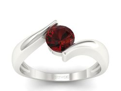 Złoty pierścionek z granatem w eleganckiej oprawie - p16229bgr