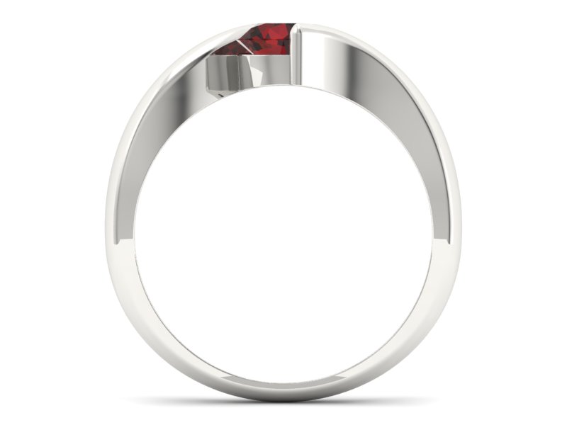 Złoty pierścionek z granatem w eleganckiej oprawie - p16229bgr