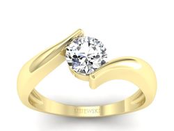 Złoty Pierścionek z brylantem żółte złoto 585 - p16229z