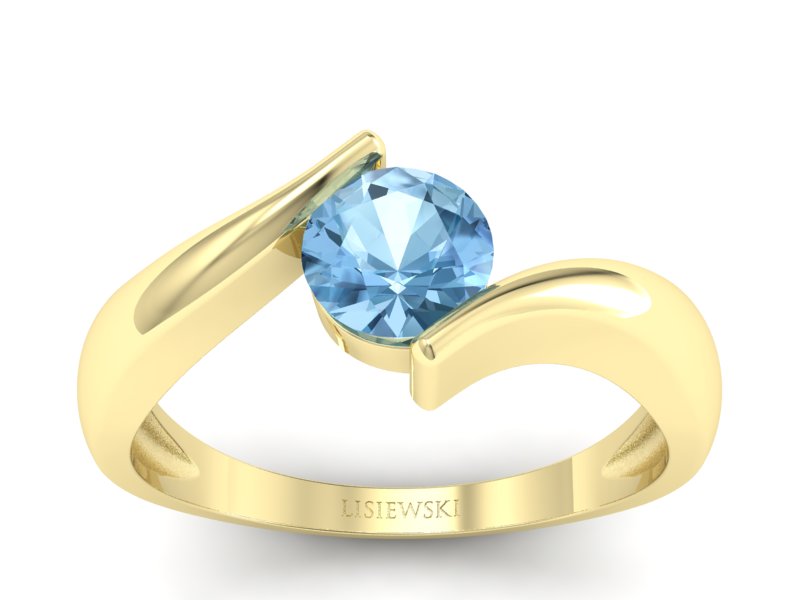 Złoty Pierścionek z topazem żółte złoto próby 585 - p16229za - 1