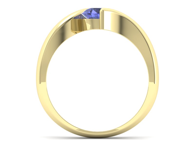 Złoty Pierścionek z tanzanitem żółte złoto 585 - p16229zt - 2