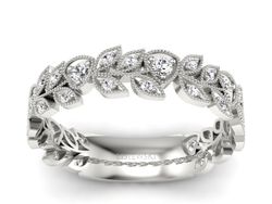 Pierscionek Obrączka z brylantami białe złoto 585 - p16231b