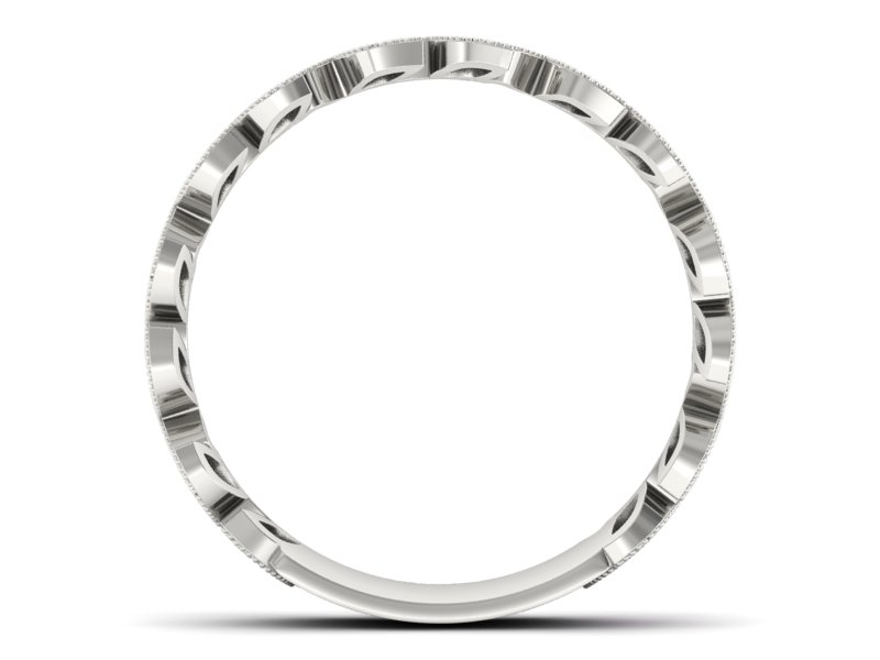 Obrączka białe złoto z ametystami i brylantami - p16231bat