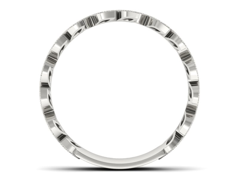 Obrączka białe złoto z granatami i brylantami - p16231bgr - 2