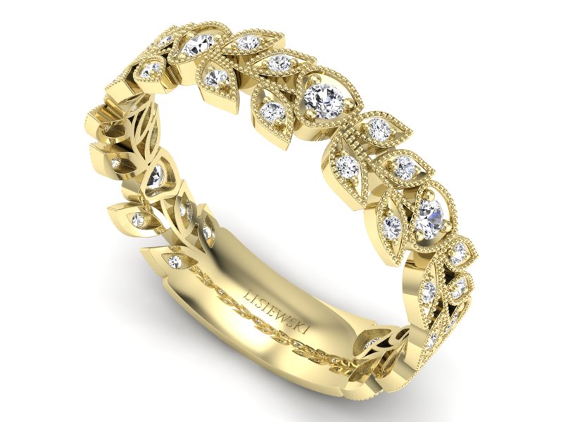 Obrączka z brylantami żółte złoto - p16231z - 3