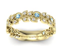 Złota obrączka z topazami i brylantami złoto 585 - p16231za