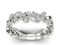 Pierscionek Obrączka z brylantami białe złoto 585 - p16232b
