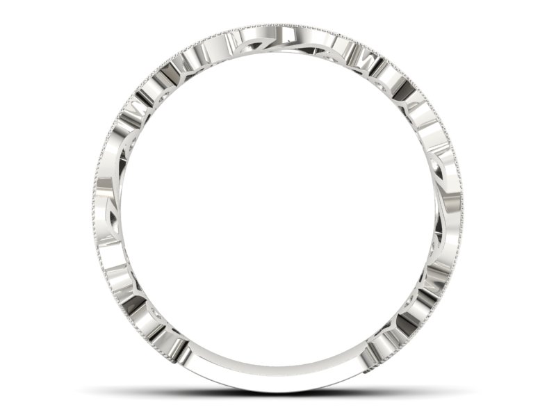 Pierscionek Obrączka z brylantami białe złoto 585 - p16232b - 2