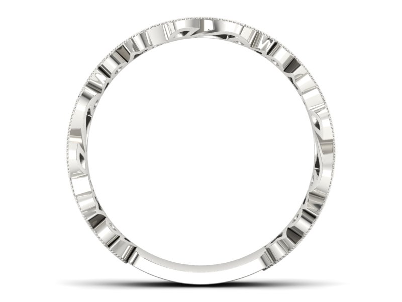 Obrączka białe złoto z granatami i brylantami - p16232bgr - 2