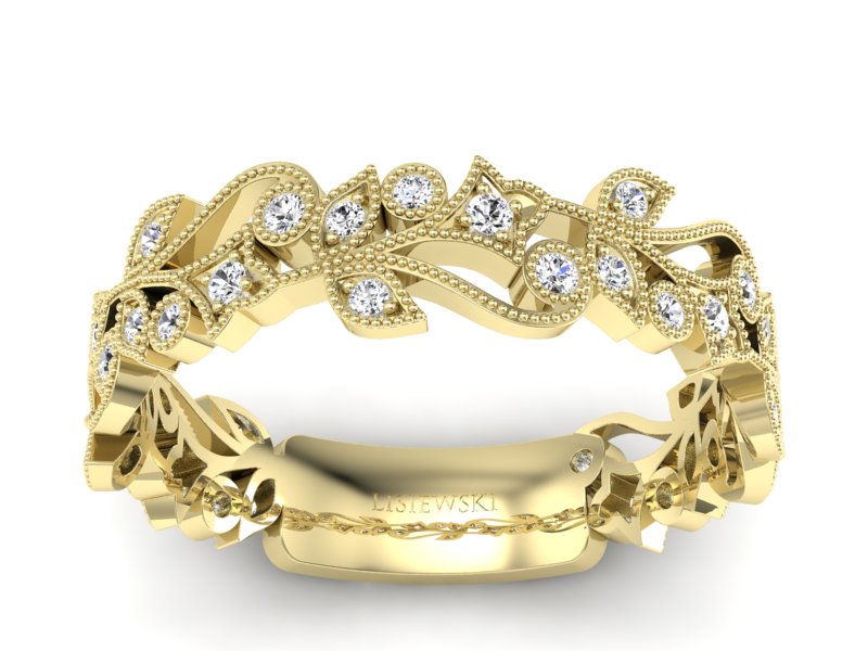 Obrączka z brylantami żółte złoto próba 585 - p16232z - 1