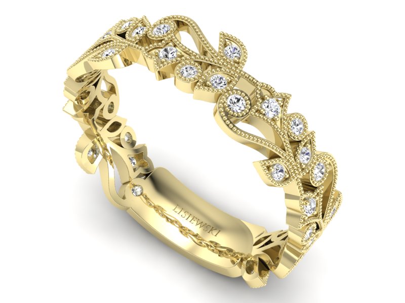 Obrączka z brylantami żółte złoto próba 585 - p16232z - 3