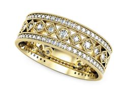 Obrączka z brylantami żółte złoto próba 585 - p16235z