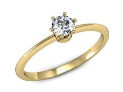 Pierścionek z diamentem żółte i białe złoto 585 - p16236z