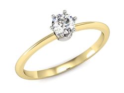 Pierścionek z diamentem żółte i białe złoto 585 - p16236zb
