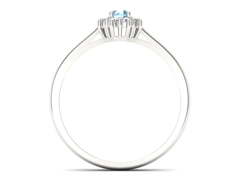 Pierścionek z topazem i brylantami białe złoto - p16238btp - 2