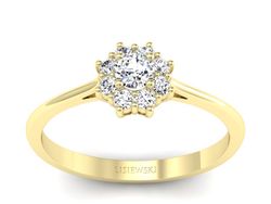 Złoty Pierścionek z brylantami żółte złoto 585 - p16238z