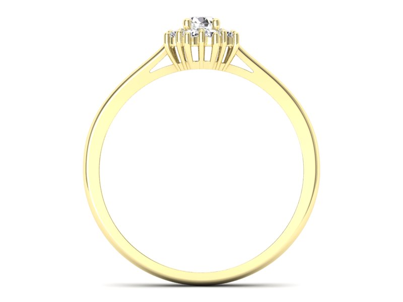 Złoty pierścionek z brylantami żółte złoto - p16238z - 2