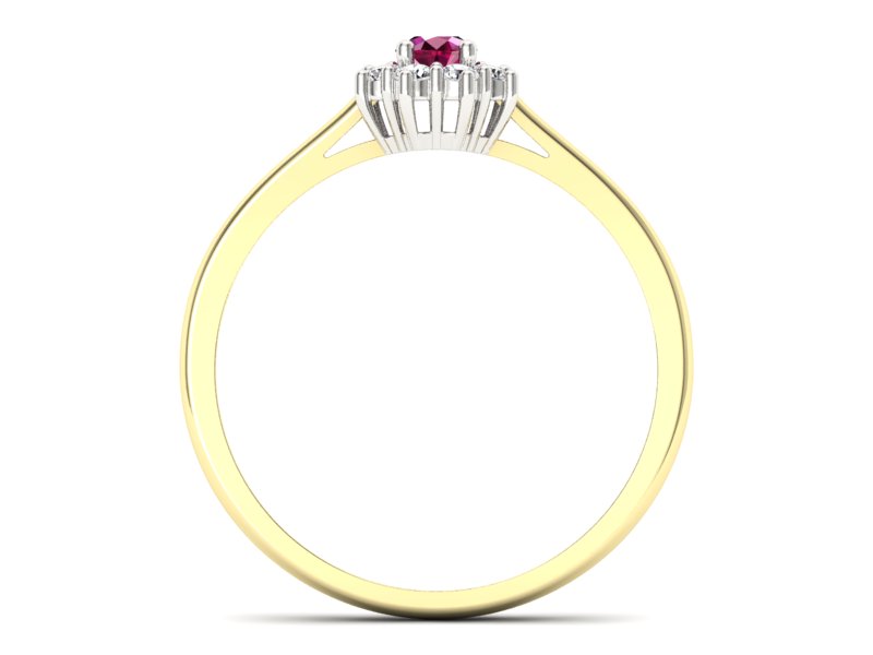 Pierścionek z rubinem i diamentami - p16238zbr - 2