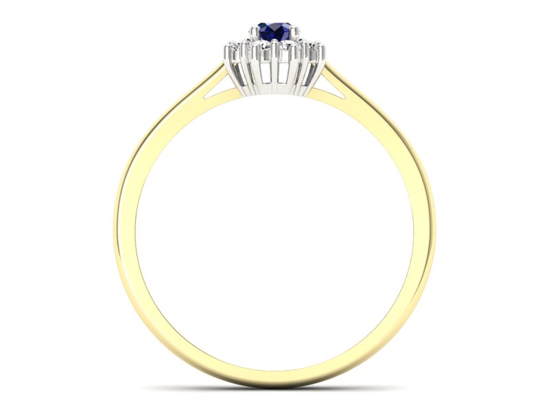 Pierścionek z szafirami i diamentami złoto 585 - p16238zbsz