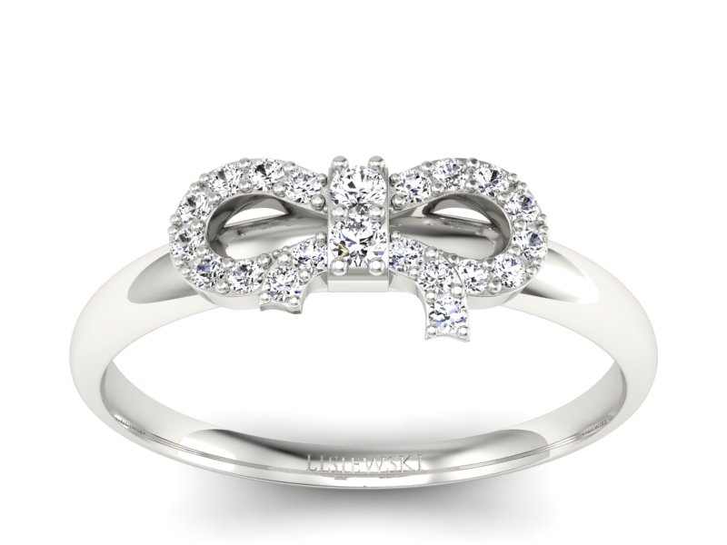 Pierścionek zaręczynowy z brylantami białe złoto - p16241b - 1