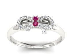 Złoty pierścionek z rubinami i brylantami - p16241br