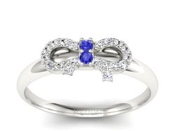 Pierścionek z szafirami i brylantami - p16241bszc