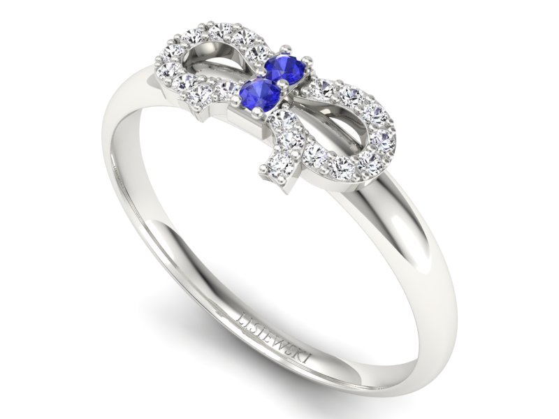 Pierścionek z szafirami i brylantami - p16241bszc - 3