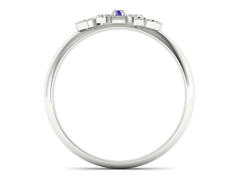 Pierścionek z szafirami i brylantami - p16241bszc - 2