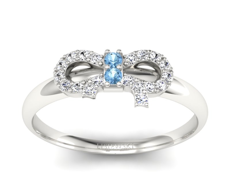 Pierścionek białe złoto z topazami z brylantami - p16241btp - 1