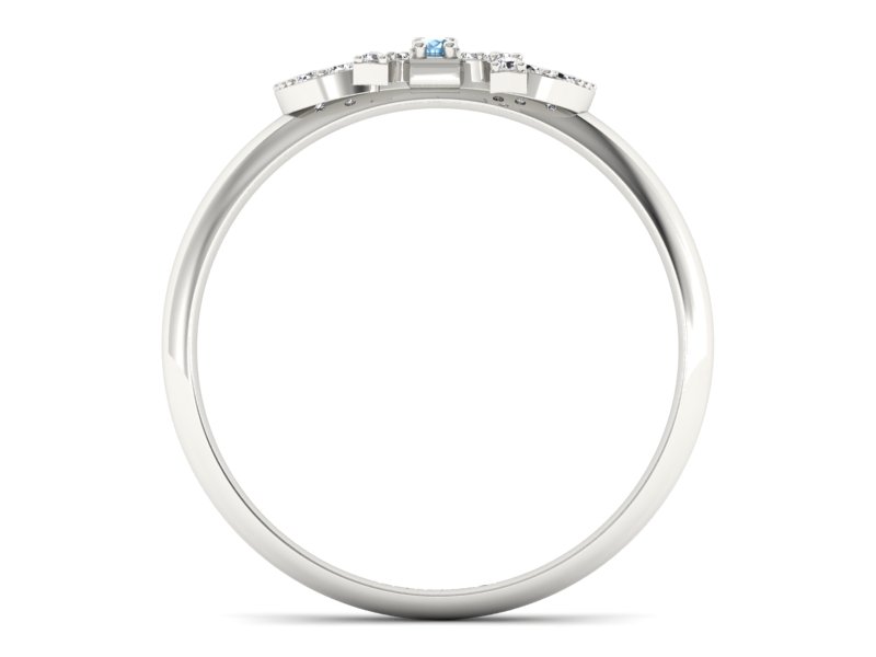 Pierścionek białe złoto z topazami z brylantami - p16241btp - 2