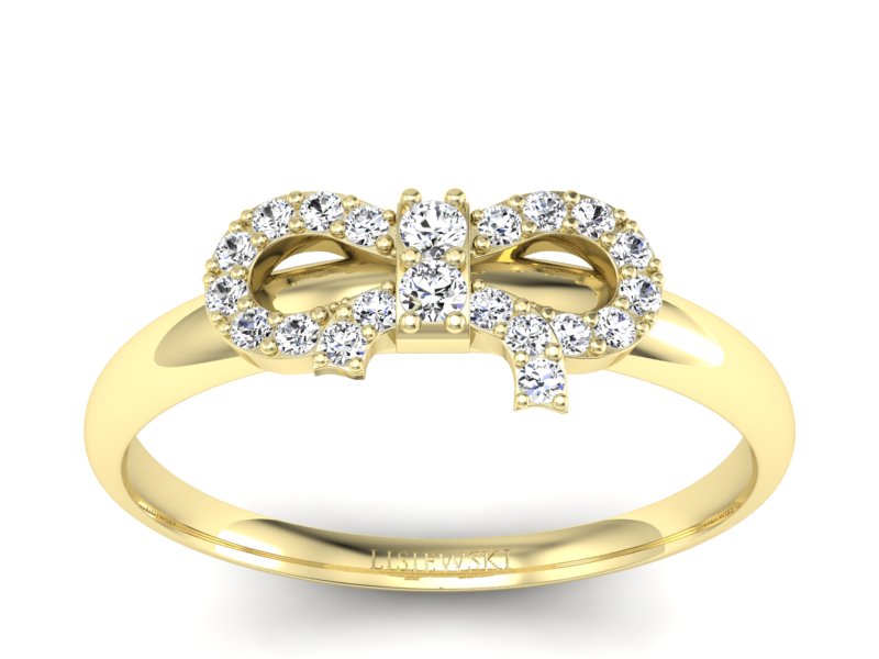 Złoty pierścionek z brylantami żółte złoto - p16241z - 1