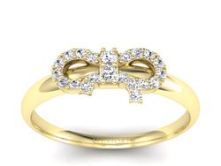 Złoty pierścionek z brylantami żółte złoto - p16241z