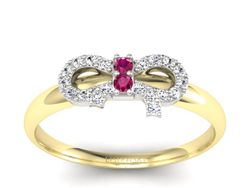 Pierścionek z rubinami i diamentami - p16241zbr