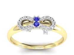 Pierścionek z szafirami i brylantami - p16241zbszc
