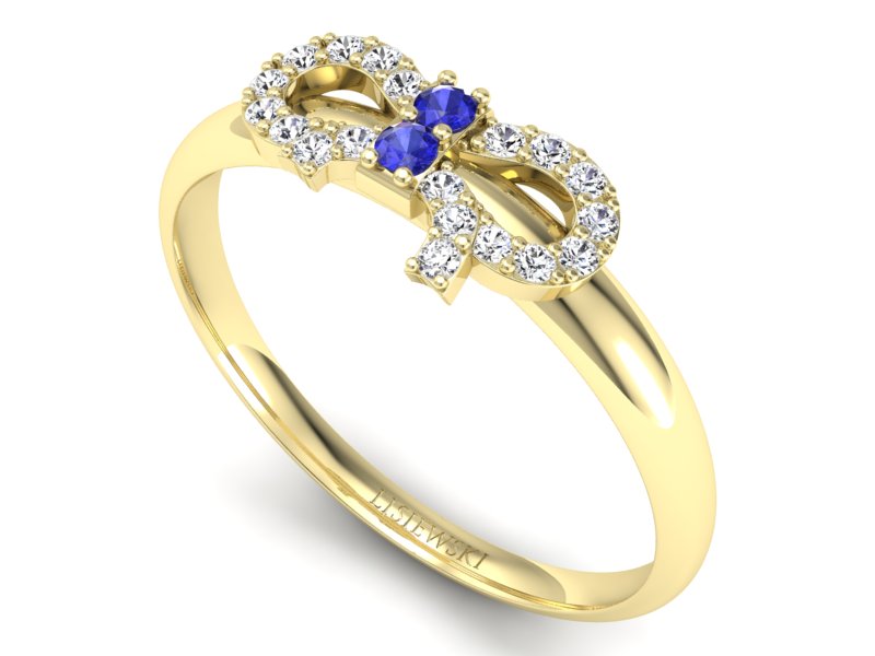Pierścionek z szafirami i brylantami - p16241zbszc - 3