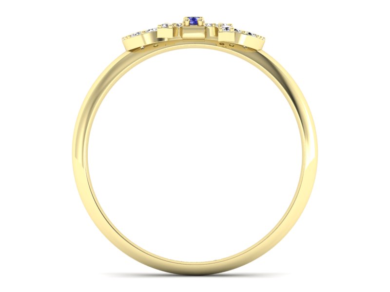 Pierścionek szafirami i diamentami żółte złoto - p16241zszc - 2