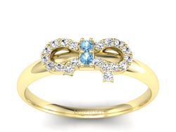Pierścionek żółte złoto z topazami i brylantami - p16241ztp
