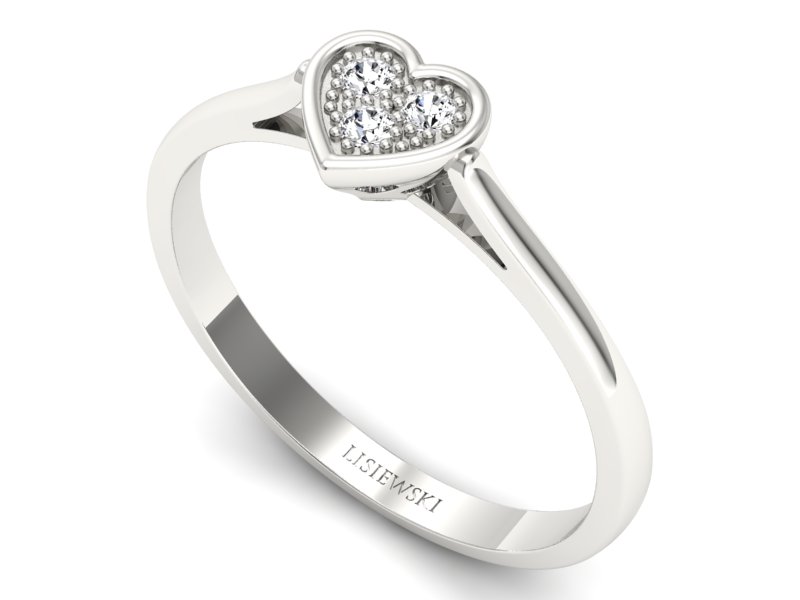 Złoty pierścionek z brylantami białe złoto - p16245b - 3