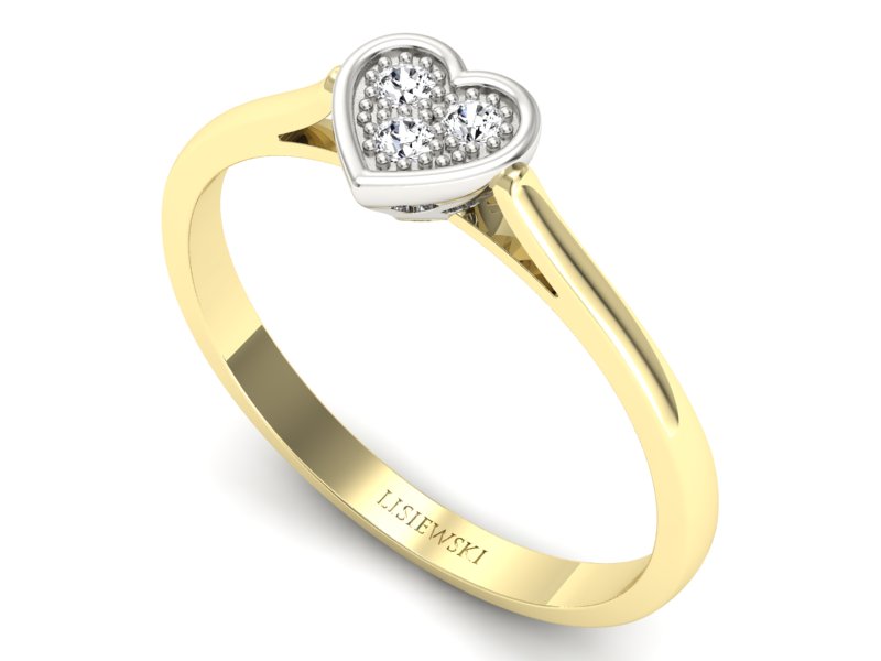 Pierścionek zaręczynowy z diamentami - p16245zb - 3