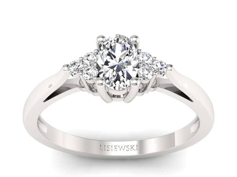 Złoty pierścionek z brylantami białe złoto - p16248b - 1