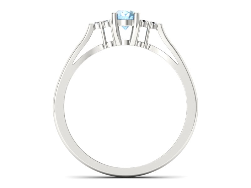 Pierścionek z topazem i brylantami białe złoto - p16248ba - 2