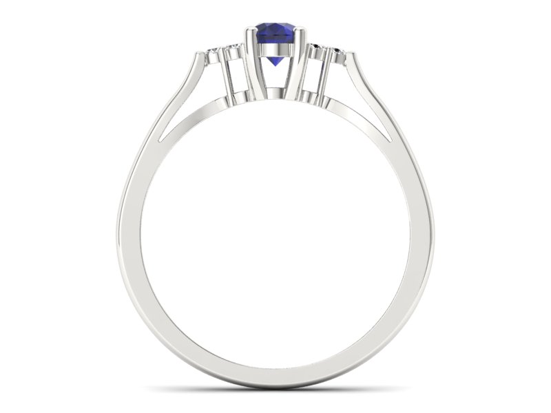 Pierścionek ze spinelem i brylantami białe złoto - p16248bsp - 2