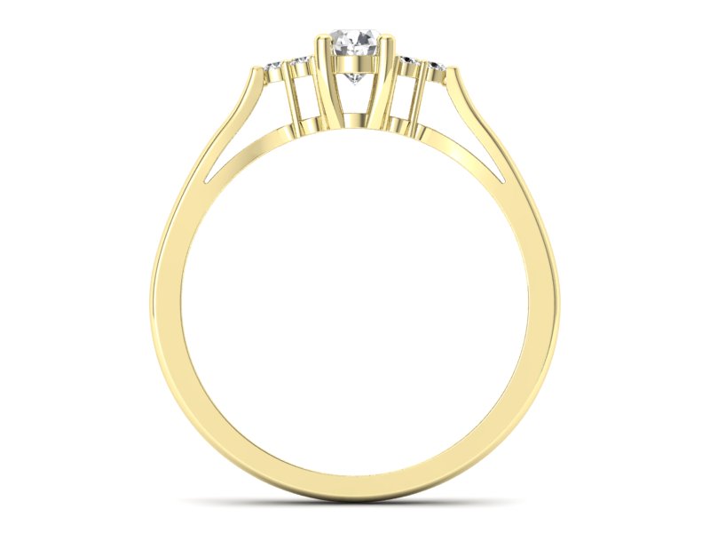 Złoty pierścionek z brylantami żółte złoto - p16248z - 2