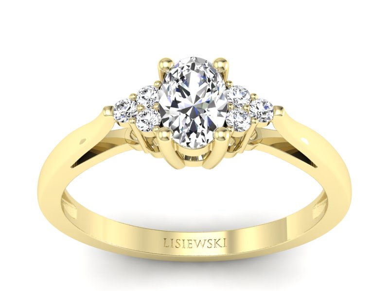 Złoty pierścionek z brylantami żółte złoto - p16248z - 1