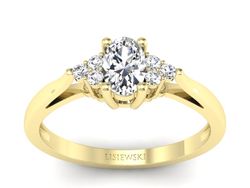 Złoty pierścionek z brylantami żółte złoto - p16248z