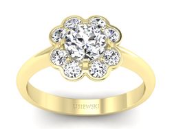 Złoty Pierścionek z brylantami żółte złoto 585 - p16250z