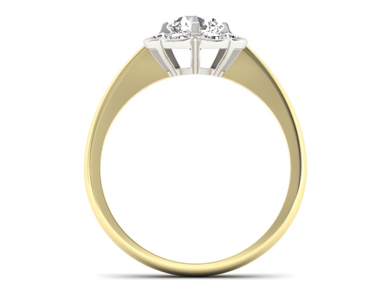 Pierścionek z diamentami żółte i białe złoto 585 - p16250zb - 2