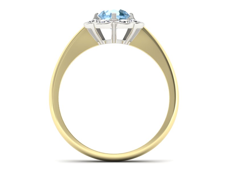 Pierścionek topaz i brylanty białe i żółte złoto - p16250zba - 2
