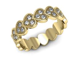 Obrączka z brylantami żółte złoto próba 585 - p16254z
